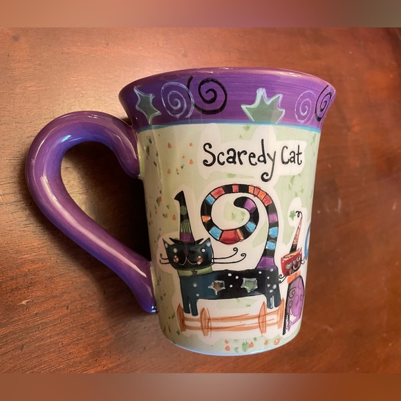 Halloween “Scaredy Cat” ceramic Matching Plate & oversized Mug - Picture 4 of 12